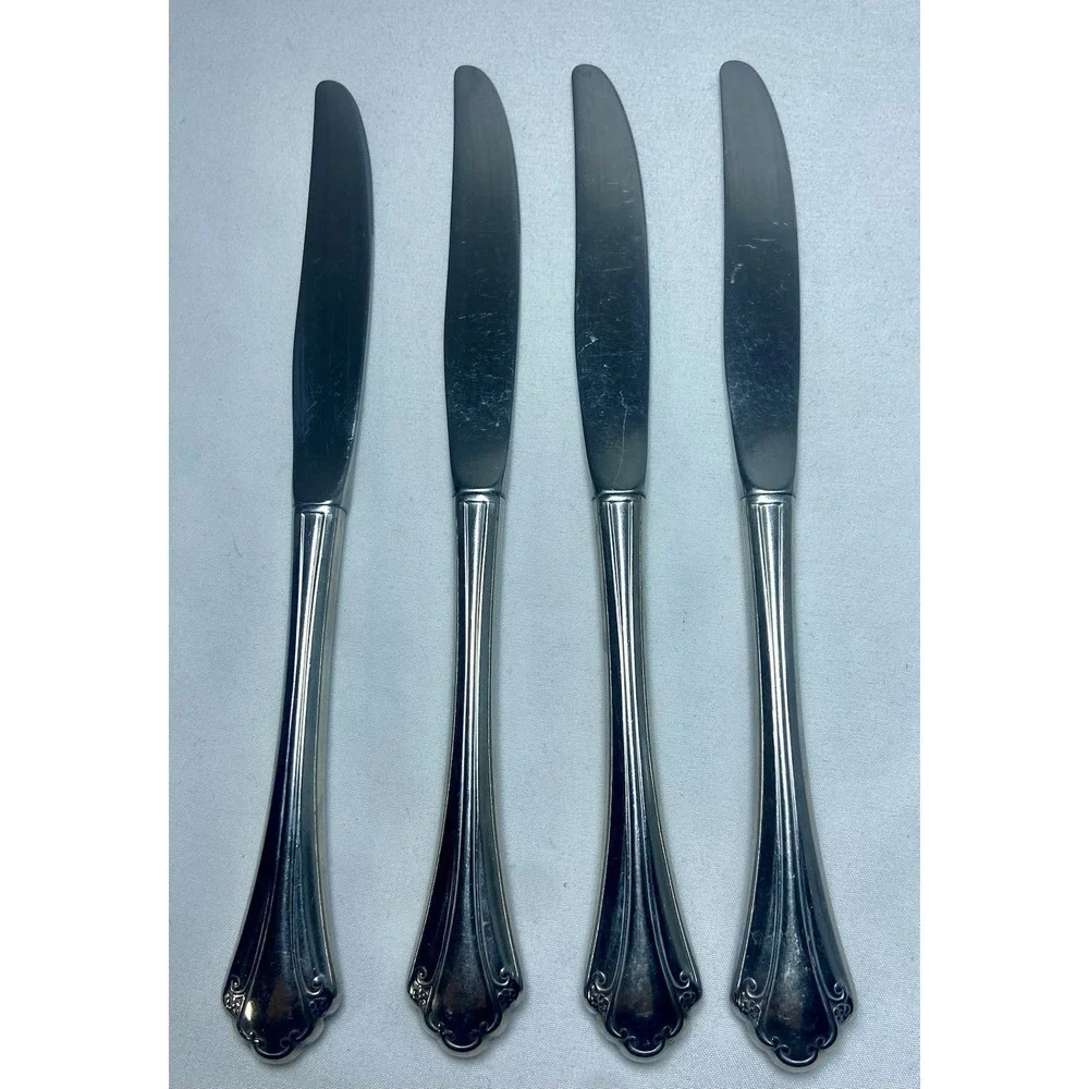4 Dinner Knives Oneida FALKIRK‎ Glossy Stainless Flatware